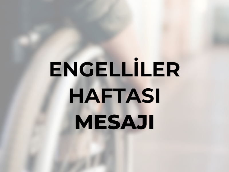 Valimiz Sayın Rahmi DOĞAN’ın Engelliler Haftası Kutlama Mesajı